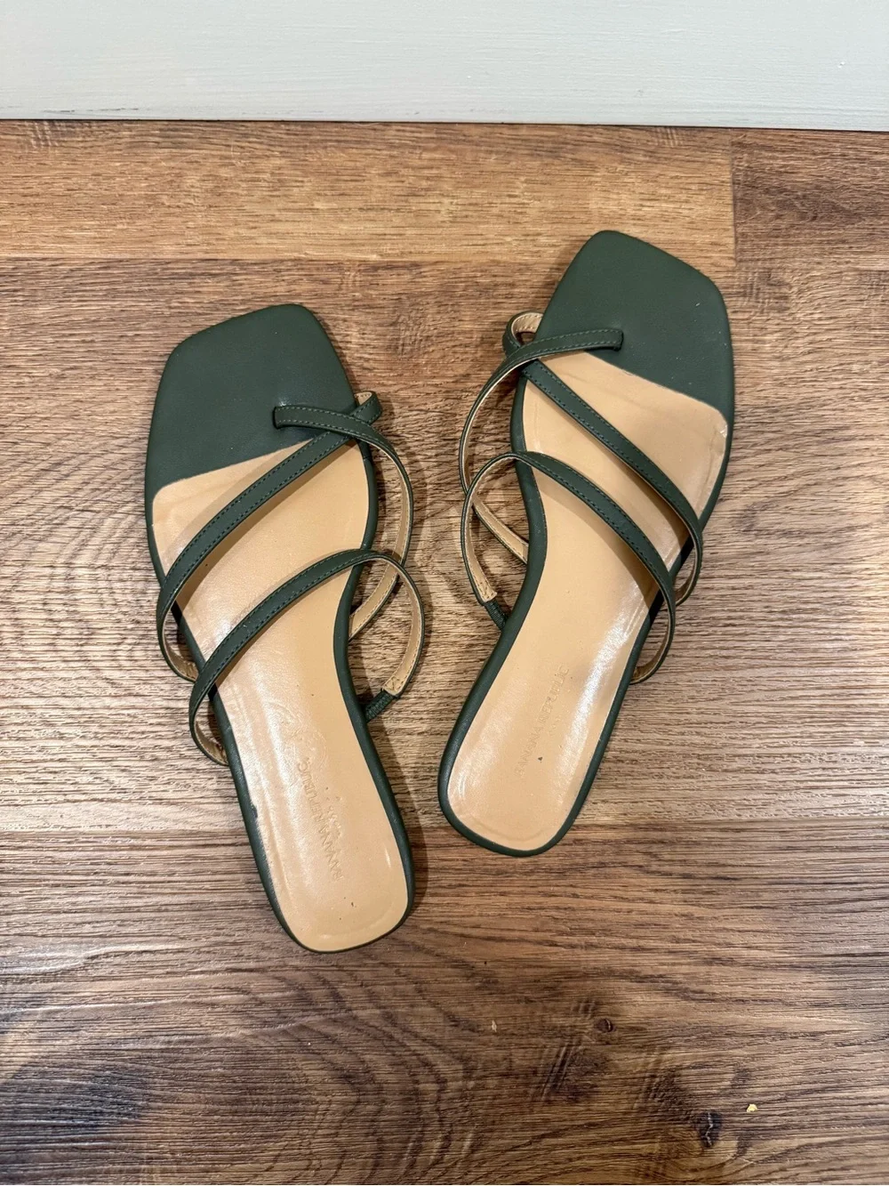 Banana Republic Brown Snake-Print Strappy Slide Sandals